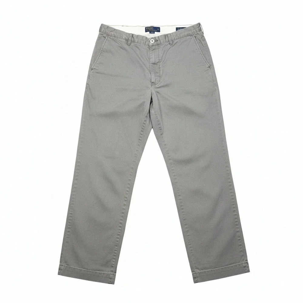 Polo Ralph Lauren Classic Chino Pants Mens 36x32 Grey Cotton Straight‎ Leg Twill